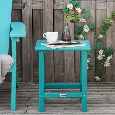 Turquoise HDPE Plastic Outdoor Patio Side Table
