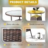 VINGLI 32" Outdoor Dining Table, Wicker Round Patio Table Tempered Glass Patio Dining Table Outdoor Table for Balcony Garden Deck and Porch - 3 of 4