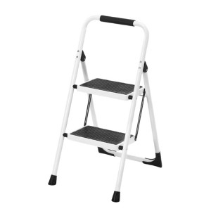TopComfy 2 Step Stool Folding Ladder with Anti Slip Wide Pedals Handrails Portable Heavy Duty for Home Kitchen Office, White, 15.74"*2.75"*35.23" - 1 of 4