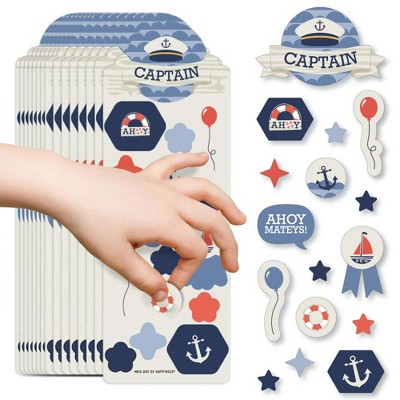 Big Dot of Happiness Ahoy - Nautical - Birthday Party Favor Kids Stickers - 16 Sheets - 256 Stickers