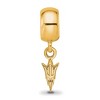 Black Bow Jewelry 14k Yellow Gold Plated Sterling Silver Arizona State Sun Devils NCAA Bead Charm - 3 of 4
