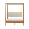 Harbor Queen Canopy Bed with Upholstered Headboard, Blonde/ Swiss Coffee (MD2411-01) - 3 of 4
