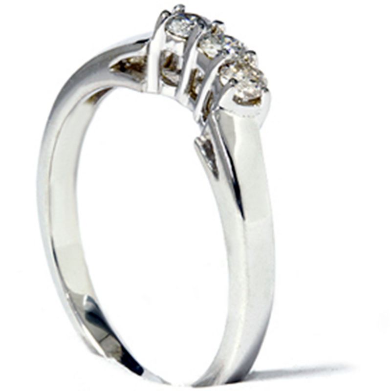 Pompeii3 14K 1/4ct Diamond Wedding Anniversary Curved Guard Ring, 2 of 6