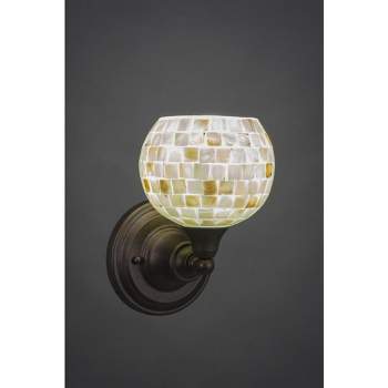 Toltec Lighting Any 1 - Light Sconce in  Bronze with 6" Mystic Seashell  Shade