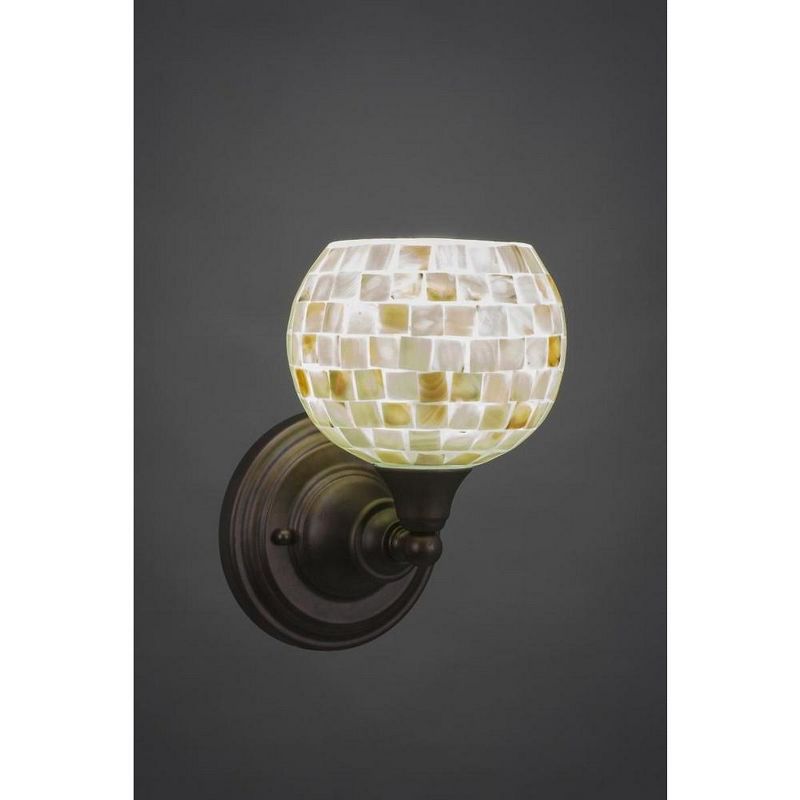 Toltec Lighting Any 1 - Light Sconce in  Bronze with 6" Mystic Seashell  Shade, 1 of 2