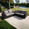 Courtyard Casual St Lucia 3 pc Sectional Set  Includes:  One Left and One Right Sectional Loveseats, and One Corner End Table - 2 of 2