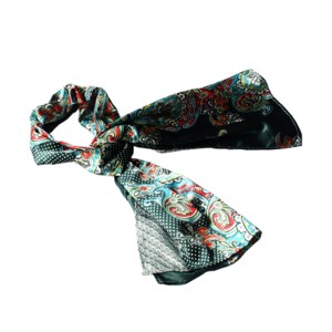 Slickblue Sega Green Paisley & Multi-Pattern Silk Scarf - Lightweight, Soft Shawl with Colorful Chic Design - 1 of 3