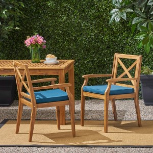 VASIP Dining Chair with 2 Cushions and Rust-Resistant Iron Frame for Backyard, Poolside, Garden for Backyard, Poolside, and Garden - 1 of 4