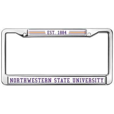 Northwestern State School Logo Full Size Standard License Plate Metal Frame