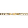 Black Bow Jewelry 5.25mm 14k Yellow Gold & Rhodium Hollow Pave Figaro Chain Necklace - 4 of 4