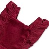 Hope & Henry Girls' Organic Corduroy Ruffle Jumper, Oxblood Cord, 6-12 Months - 2 of 4