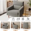 TiramisuBest Mid-Century Accent Chair,Fabric Modern Reading Chairs, Upholstered Armchair with Wood Legs,Reading Chair for Living,Bedroom,Beige - 4 of 4