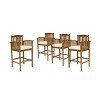 Christopher Knight Home Casa Outdoor Acacia Wood 30 Inch Barstools with Cushion (Set of 4), Natural/Cream - 2 of 4