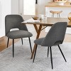 Edwin 21.6" Wider Seat Upholstered Dining Chairs Set Of 2,Modern Kitchen Armless Dining Chair With Black Metal Legs-Maison Boucle - 2 of 4