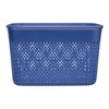 Life Story 16 Quart Lightweight Heavy Duty Woven Trendy Storage Organizer Holder Bin Basket w/ Built In Handles for Household Storage, Blue (12 Pack) - 3 of 4