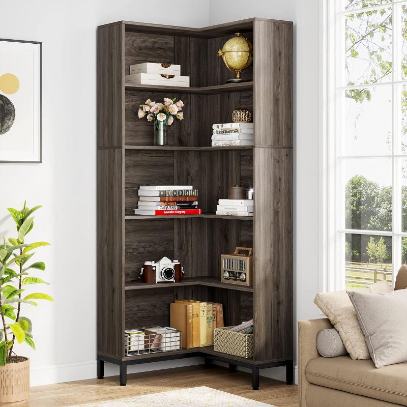 Tribesigns 71 inches 6-Tier L-Shaped Corner Bookcase, 4 of 8