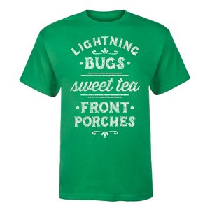 Men's - Country Casuals - Lightning Bugs Sweet Tea Front Porches Short Sleeve Graphic T-Shirt - 1 of 4