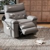 Oversized Power Rocker Swivel Recliner Chair - Heat and Massage,  Ergonomic PU Leather Single Sofa, Tall Back, Padded Seat, Lazy Chair - 2 of 4