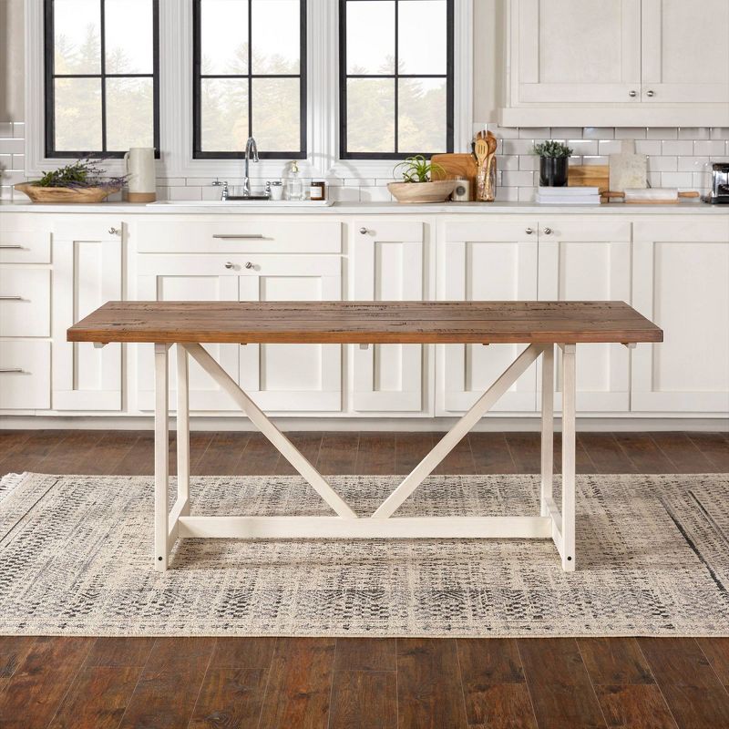 72" Solid Wood Trestle Dining Table - Saracina Home, 4 of 11