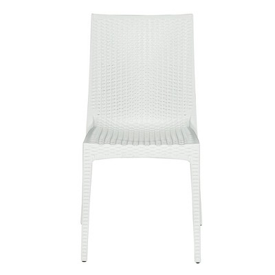 White Polypropylene Mid-Century 5-Piece Outdoor Dining Set