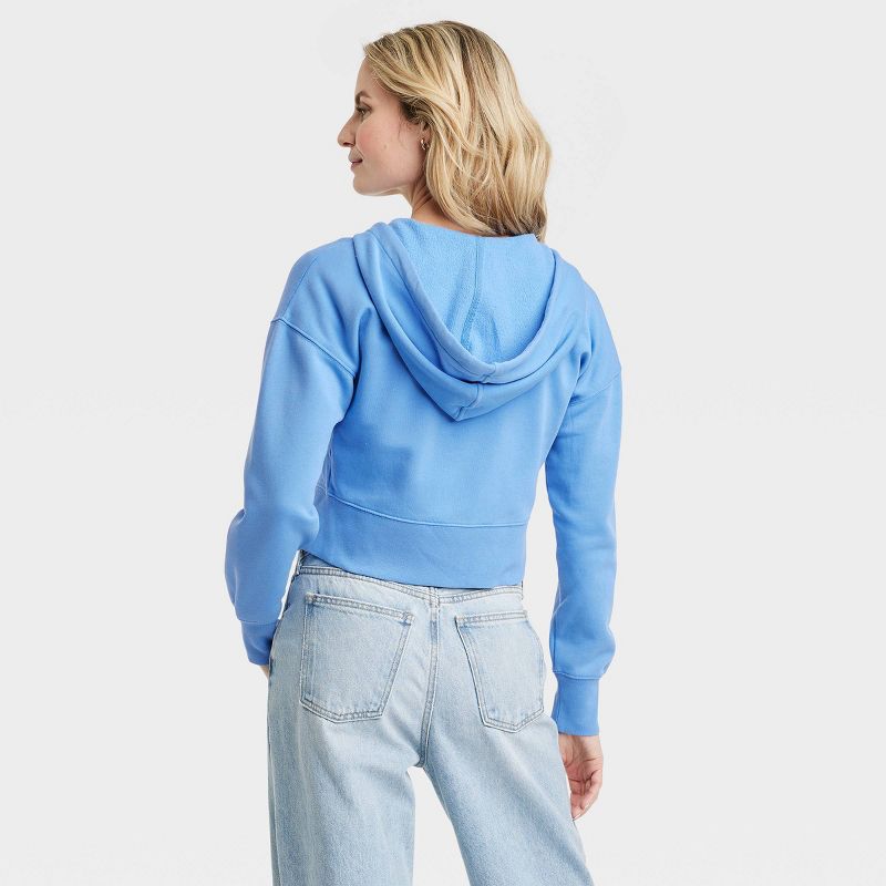 Women's Cropped Hooded Zip-Up Sweatshirt - Universal Thread™, 3 of 11