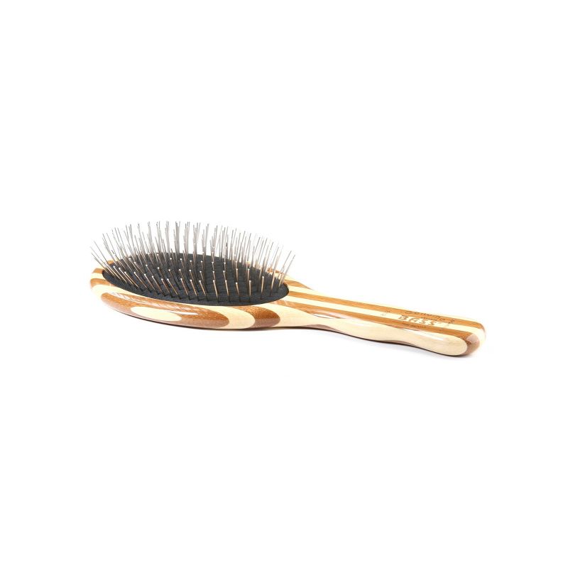 Bass Brushes Style & Detangle Hair Brush with 100% Premium Alloy Pin Pure Bamboo Handle Large Oval, 3 of 6