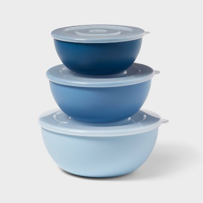 6pc (set of 3) Plastic Mixing Bowl Set with Lids - Room Essentials™