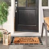 2'x3' Indoor/Outdoor Woven Tapestry Rug Black - Threshold™: Front Door Layering Mat, Check Pattern, Flat Pile - 2 of 4