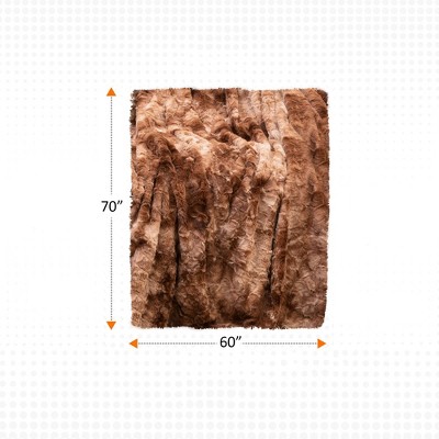 Brown Faux Fur Machine Washable Pet Blanket