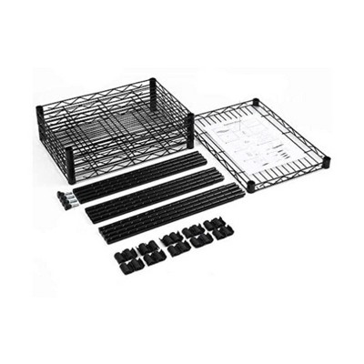 Apex Vanguards Black Adjustable Shelving Metal Pantry Organizer
