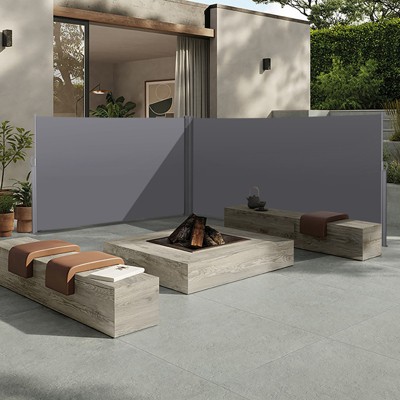 VisioGear Awnings, 276"*71''Retractable Side Screen Awning, Patio Privacy Screen for Garden, Balcony, Dark Grey, 275.6"*1.58"*70.86"