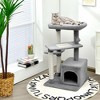 Costway Cat Tree Indoor Activity Cat Tower w/ Perch & Hanging Ball for Play Rest - 3 of 4