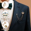 Unique Bargains Crown Hanging Chain Brooch Rhinestone Suit Pins - 3 of 4
