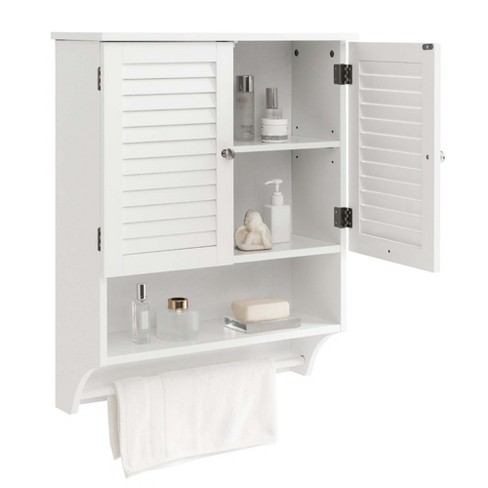 Costway Wall Mount Bathroom Cabinet Storage Organizer Medicine Cabinet  White