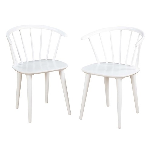 Set Of 2 Florence Contemporary Windsor Dining Chairs White