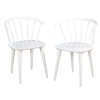 Set of 2 Florence Contemporary Windsor Dining Chairs White - Buylateral