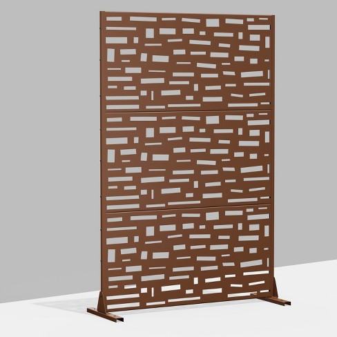 Neutypechic Metal Outdoor Privacy Screen Freestanding Patio Decorative ...