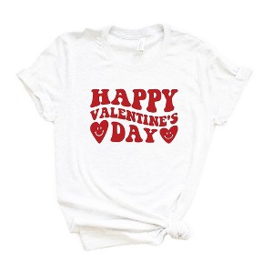 Simply Sage Market Women's Happy Valentine's Day Hearts Short Sleeve Graphic Tee - 1 of 3