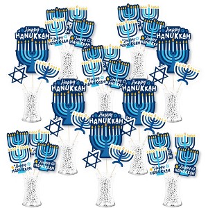 Big Dot of Happiness Hanukkah Menorah - Chanukah Holiday Party Centerpiece Sticks - Showstopper Table Toppers - 35 Pieces - 1 of 4