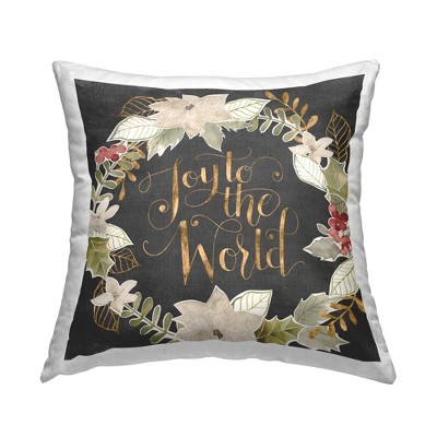 Stupell Industries Joy To The World Chic Christmas Holly Wreath