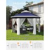 13x13FT Gazebo Screen Tent,Hexagonal Instant Gazebo Tent w/Mosquito Netting Outdoor Canopy,6 Sided Sun Shelter w/Mesh Netting,Pavilion Tents - 3 of 4