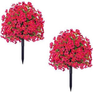Acekool Set of UV Resistant Artificial Outdoor Bushes with Ground Spikes, Realistic Shrubs for Garden, Porch, Indoor/Outdoor - 1 of 4