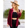 Women's Polar Fleece Shirt Jacket, Button - Down Long - Sleeve Coat with Chest Pockets, Casual Fall & Winter Outerwear - 4 of 4
