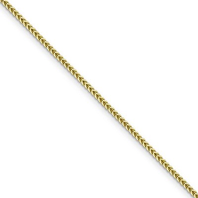 Black Bow Jewelry 1.3mm 10k Yellow Gold Solid Franco Chain Necklace