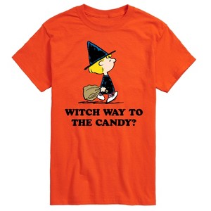 Men's - Peanuts - Witch Way To The Candy Short Sleeve Graphic T-Shirt - 1 of 4