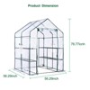 Greenhouse for Outdoor Gardening, 56.3"x56.3"x76.77" 6-Shelf Walk-in , Heavy Duty Metal Frame, Weatherproof Transparent PE Cover, Roll-Up Door - 2 of 4
