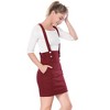 Allegra K Women's Button Decor High Waist Straight Braces Suspender Skirt - 4 of 4