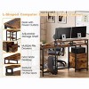 L-Shaped Desk - Home Office Computer Desk with Filing Cabinet, Corner Desk for Playing, Working, Writing and Studying, Space Saving - 3 of 4