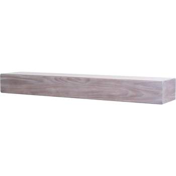 Austin Floating Wood Mantel Shelf - White Wash 60 Inch | Beautiful Wooden Rustic Shelf Perfect for Electric Fireplaces and More! Mantels Direct