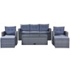 YOOCOZZ 6-Piece Weather-Resistant PE Rattan Patio Conversation Set with Coffee Table - 4 of 4